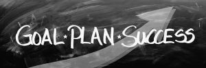 Image is the words Goal, Plan, Success on a chalkboard.