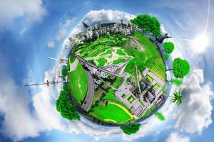 Image is a simulated 360 degree view of an outdoor space. Image is a simulated 360 degree view of an outdoor space.